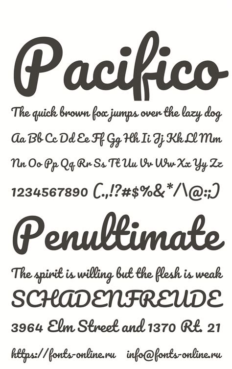 Pacifico font example