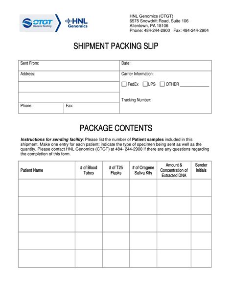 packing slip format in excel