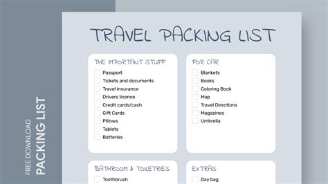 Packing Template Google Docs