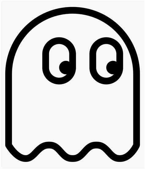 Pac-Man Ghost Template Black and White