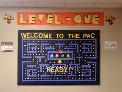 Pac-Man inspired bulletin board