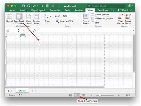 Method 2: Using the Page Break Preview Feature