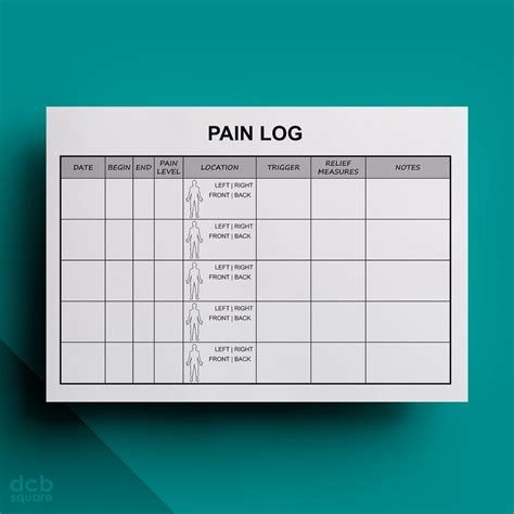 Pain diary template 5