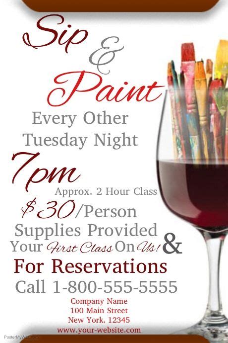 A paint and wine flyer template example