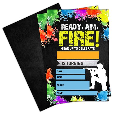 Paintball party invitation printing