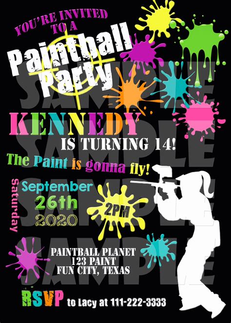 Paintball party invitation template gallery 1