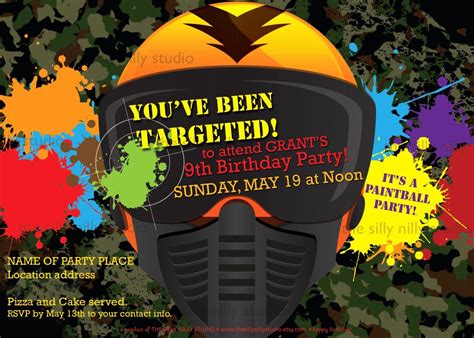 Paintball party invitation template gallery 6