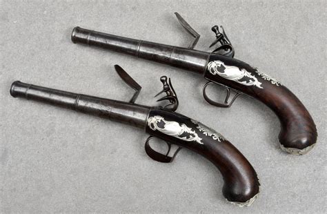 Pair of 20-Bore Flintlock Pistols by Griffin & Tow