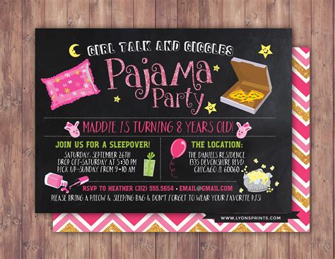 Pajama Party Sleepover Invitation Template