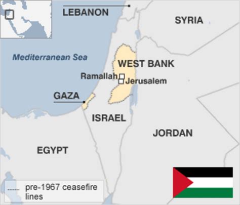 Map of Palestine borders