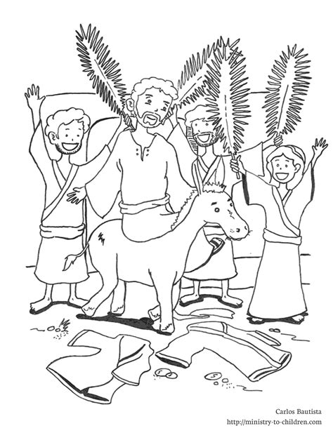 Palm Sunday coloring pages for Sunday school