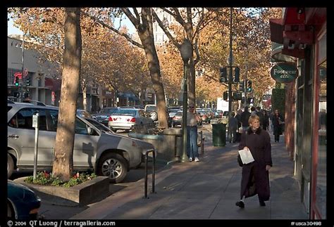 Palo Alto's main street with shops and cafes