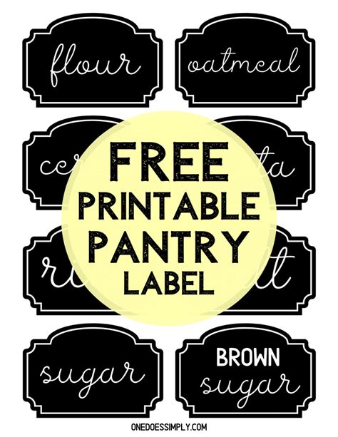 Pantry labels and signs