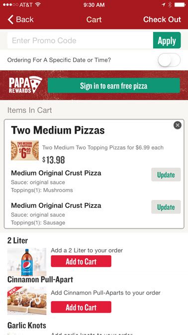 Papa Johns Online Ordering