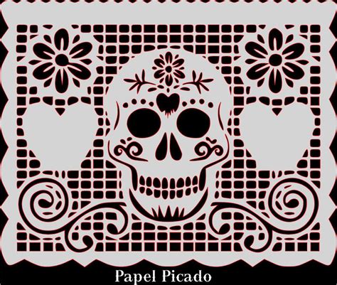 Papel Picado Skulls for Day of the Dead