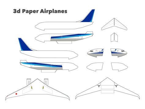 3D paper airplane templates