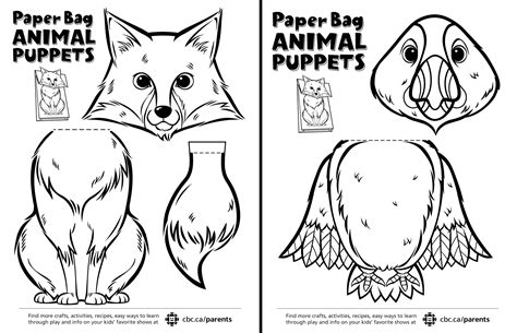 Paper Bag Puppet Template 3