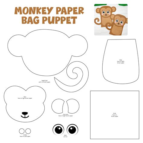 Paper Bag Puppet Template 8