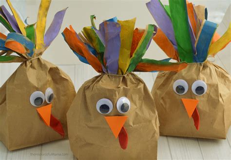 Paper bag turkey crafts for kids