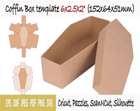 Paper coffin box template design example