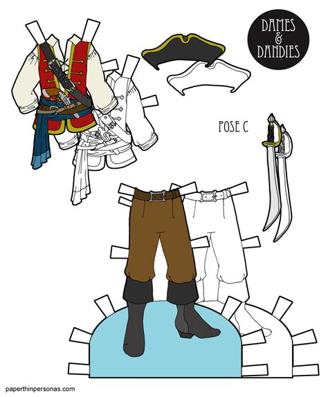 Pirate Outfit Paper Doll Clothes