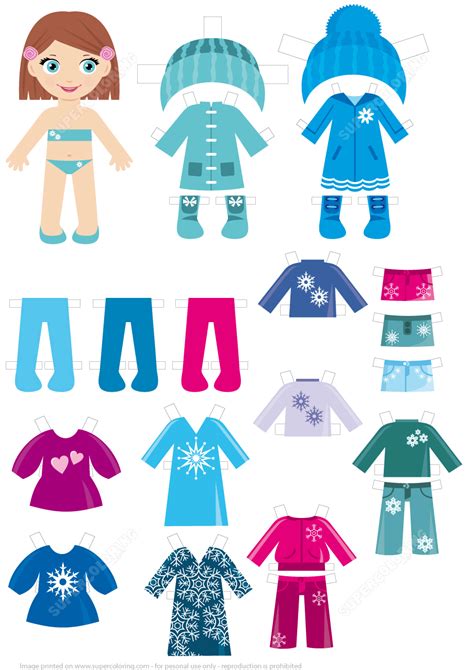 Paper Doll Clothes Template for Kids