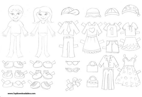 Paper Doll Cutouts Template Variety