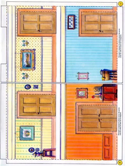 Paper Doll House Template with Garden