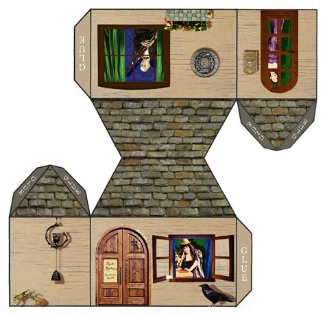 A fantasy paper dollhouse template