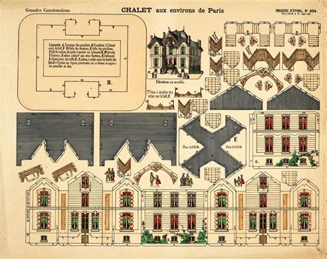 A Victorian-style paper dollhouse template