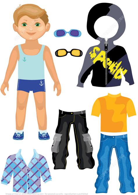 Paper Dolls Printables for Boys