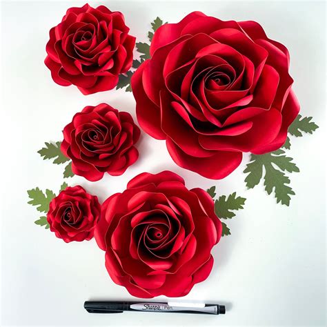 Paper Flower Template Rose