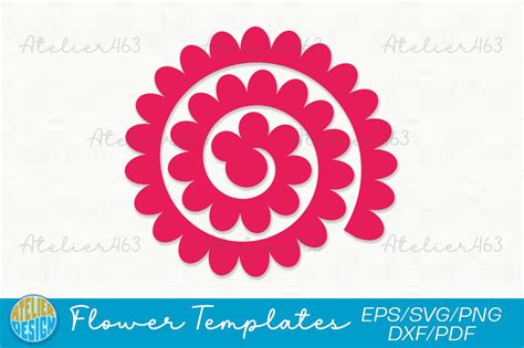 Paper flower template svg design image