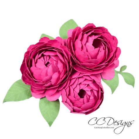 Paper peony flower template texture