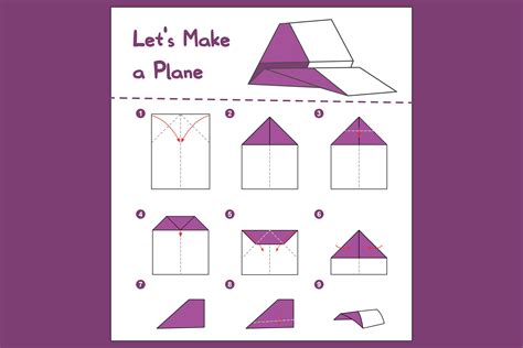 A diagram showing different folding techniques for long distance paper planes