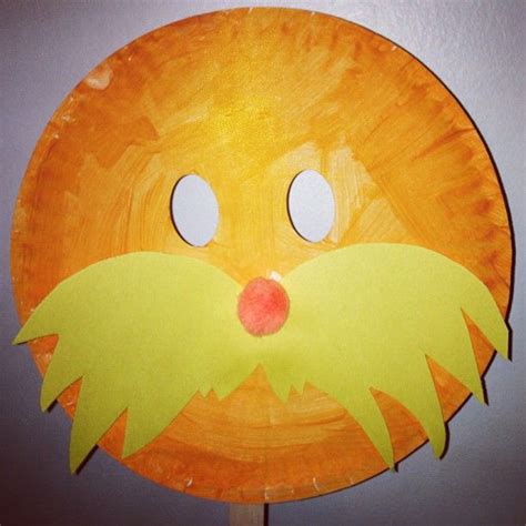 Paper Plate Lorax Mask