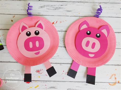 Paper plate pig craft for kids