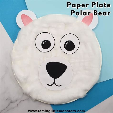 Paper plate polar bear craft