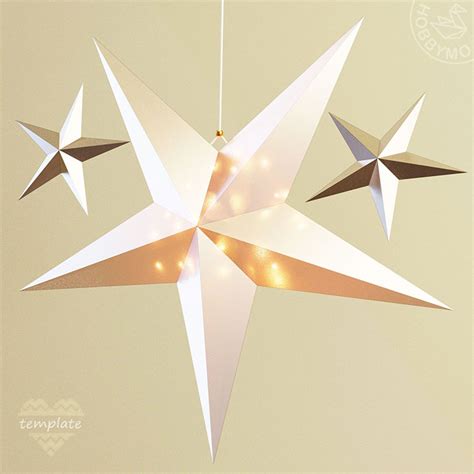 Paper star lantern template colors