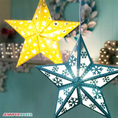 Paper star lantern template designs