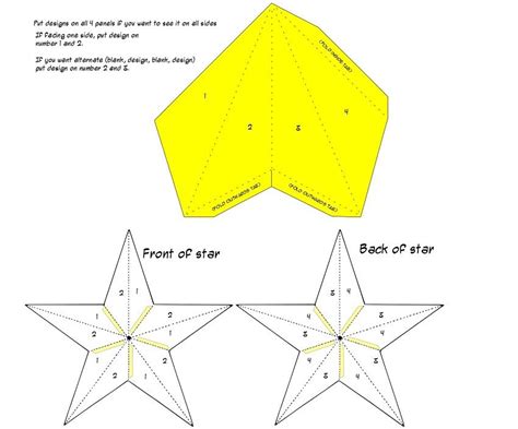 Paper star lantern template patterns