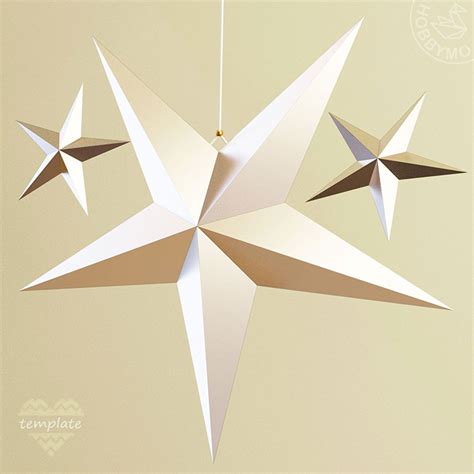 Paper star lantern template sizes