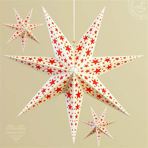 Paper star lantern template textures