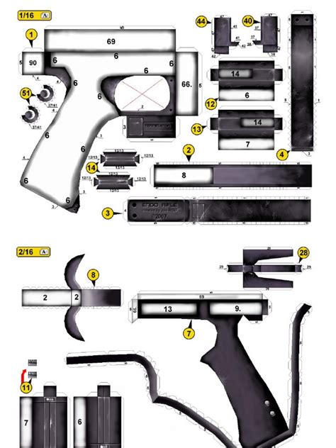 Papercraft Gun Template 10