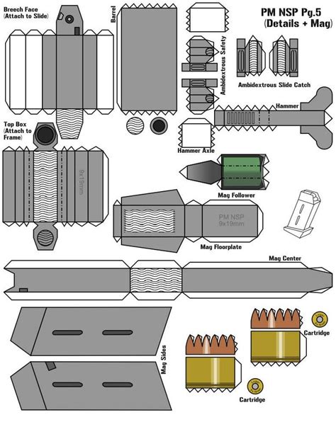 Papercraft Gun Template 3