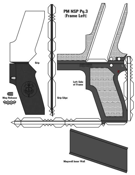 Papercraft Gun Template 4