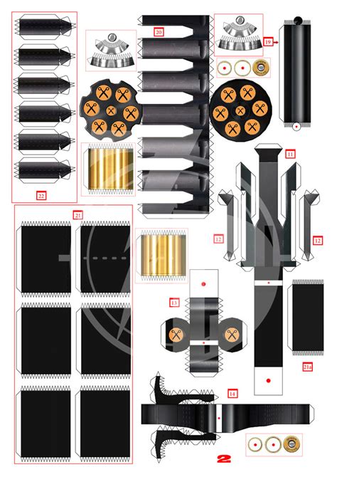 Papercraft Gun Template 7