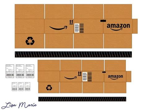 Paper craft mini Amazon box template