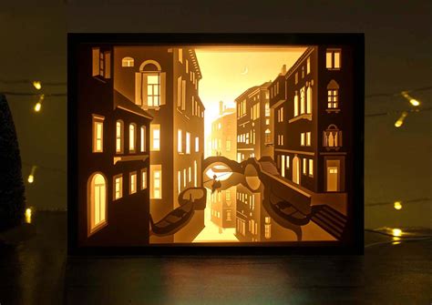 Geometric papercut light box template