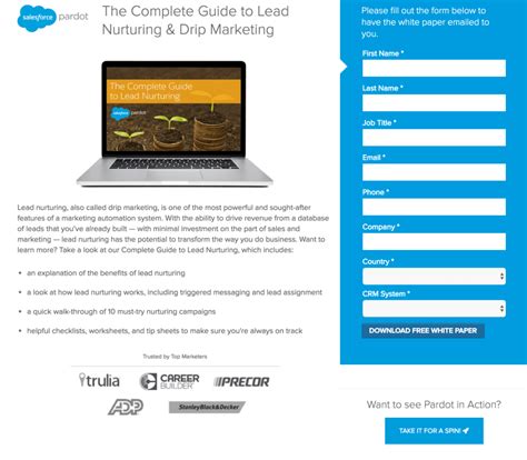 Pardot Landing Page Template Examples